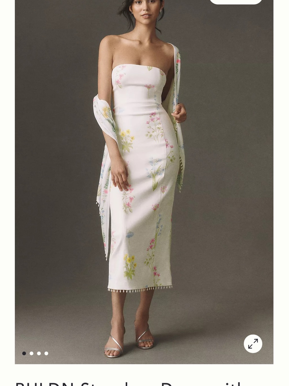BHLDN Strapless Dress with Scarf